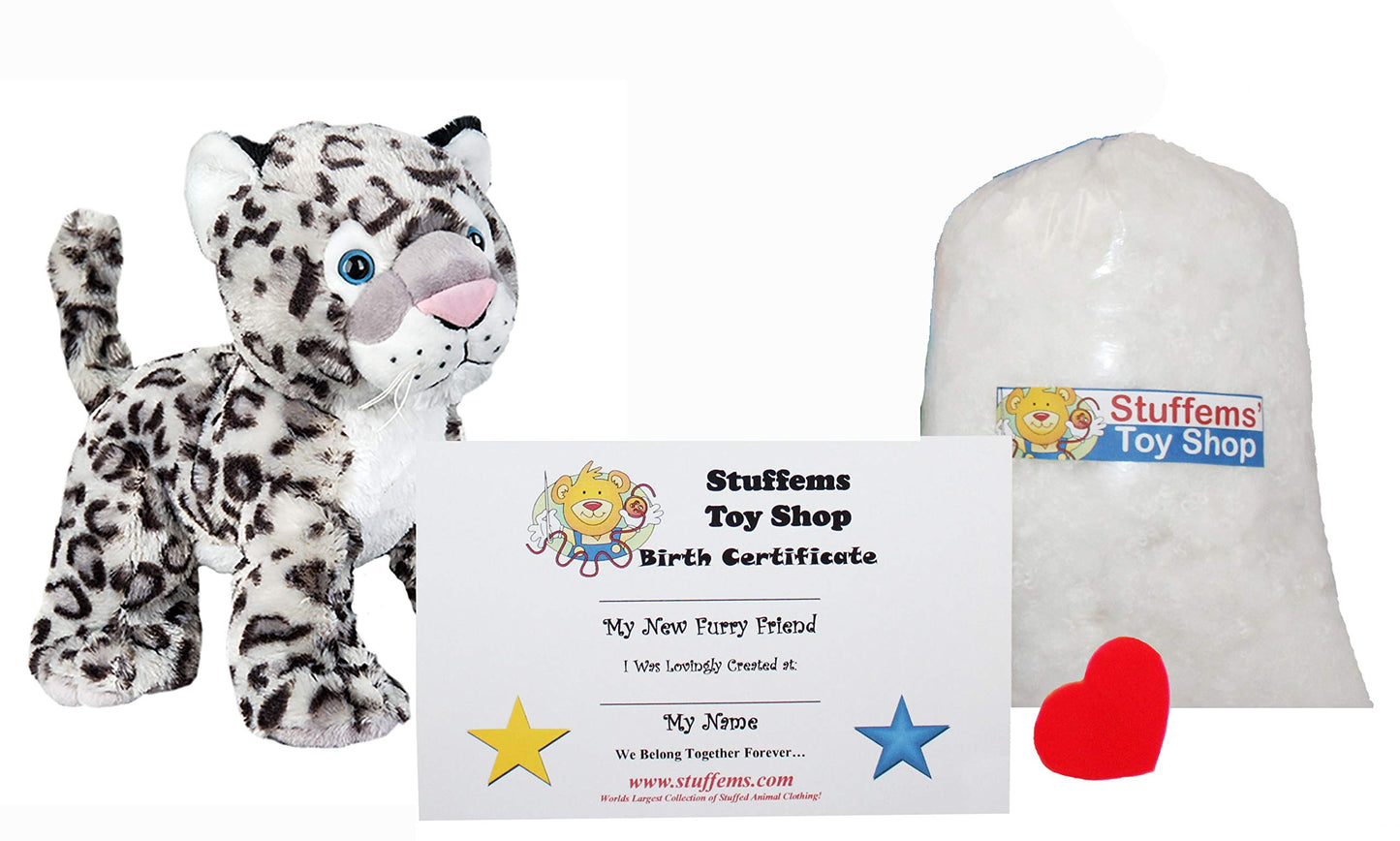 Stuffems Toy Shop Make Your Own Stuffed Animal Mini 8 Inch Winter the Snow Leopard Kit - No Sewing Required!