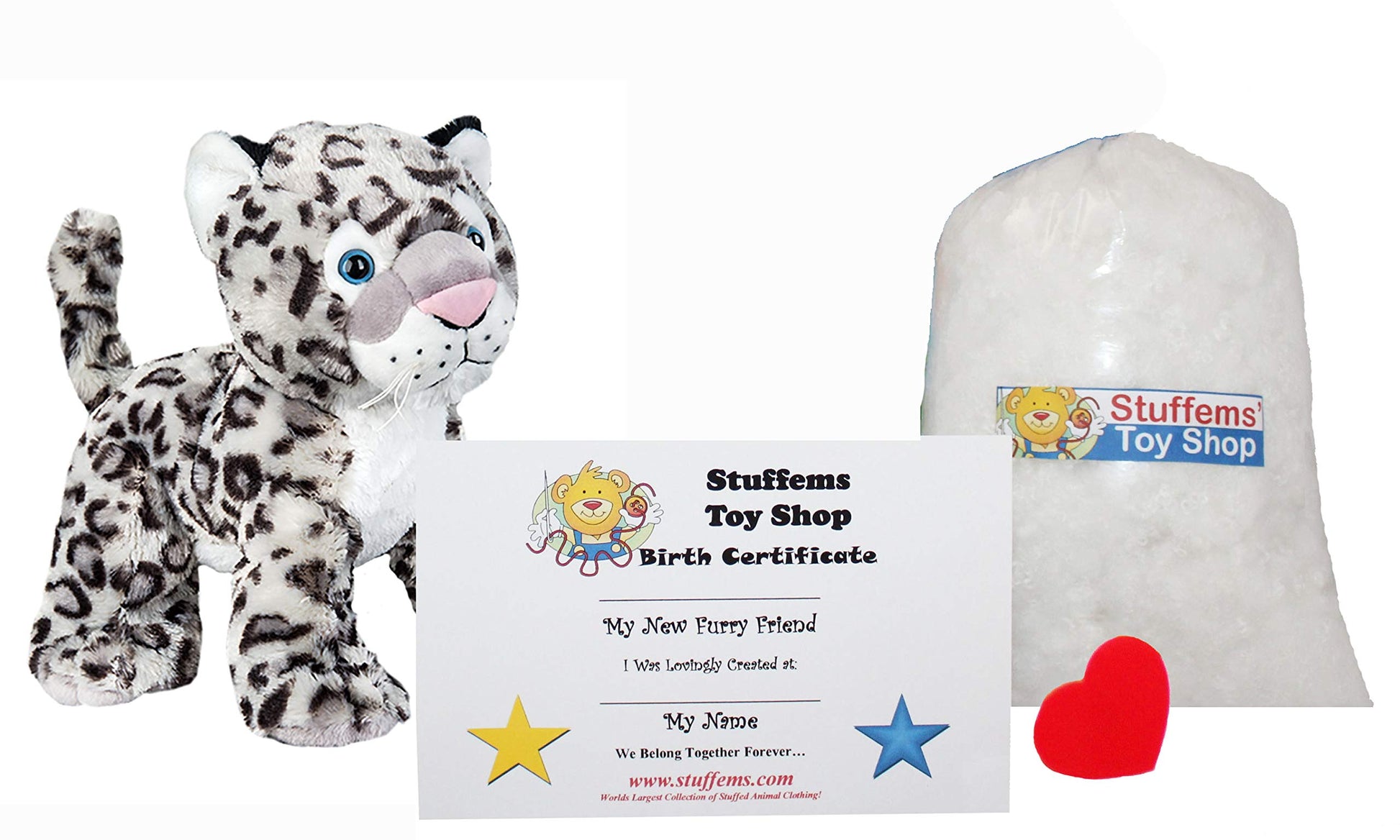 Stuffems Toy Shop Make Your Own Stuffed Animal Mini 8 Inch Winter the Snow Leopard Kit - No Sewing Required!