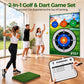 SMOCEN Battle Golf Game Set, Double-Sided Backyard Golf Chipping Game with Golf & Dart Targets, 6×4FT Indoor Golf Mat, Indoor Outdoor Golf Game