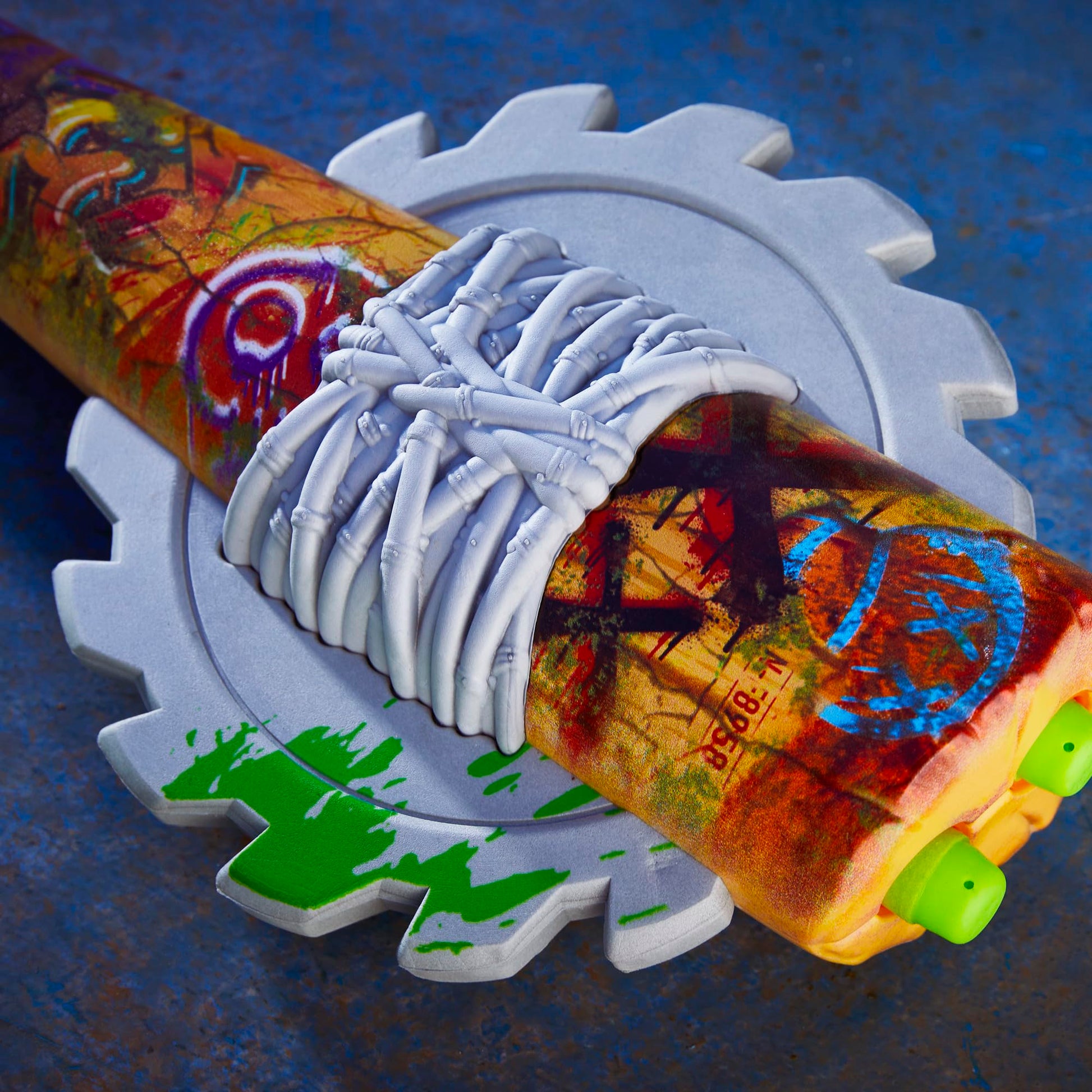 Nerf Zombie Strikeout Dart Blaster, 8 Nerf Elite Darts, Foam Blade, Pull Back Priming, Outdoor Games, Ages 8+ (Amazon Exclusive)