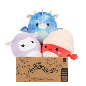 Squishmallows Original Mystery 3-Pack (8-Inch) - Official Jazwares Plush (Medium-Sized)