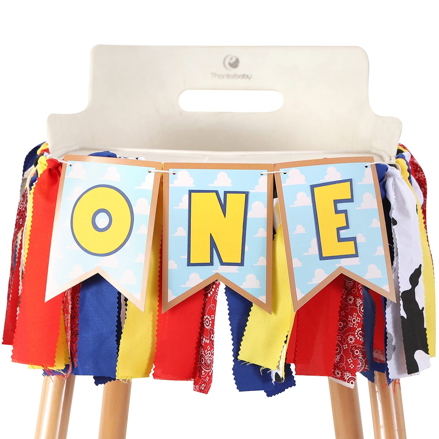 Toy Theme 1st Birthday Banner - Toy Inspiration Story's 1st Birthday High Chair Banner,Western Party Decorations, West Cowboy,High Chair,Baby Boy