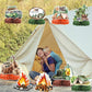 9 PCS Camping Honeycomb Centerpieces with Fake Campfire, Camping Table Decorations, Camping Decorations, Camping Themed Party Decorations, Camping