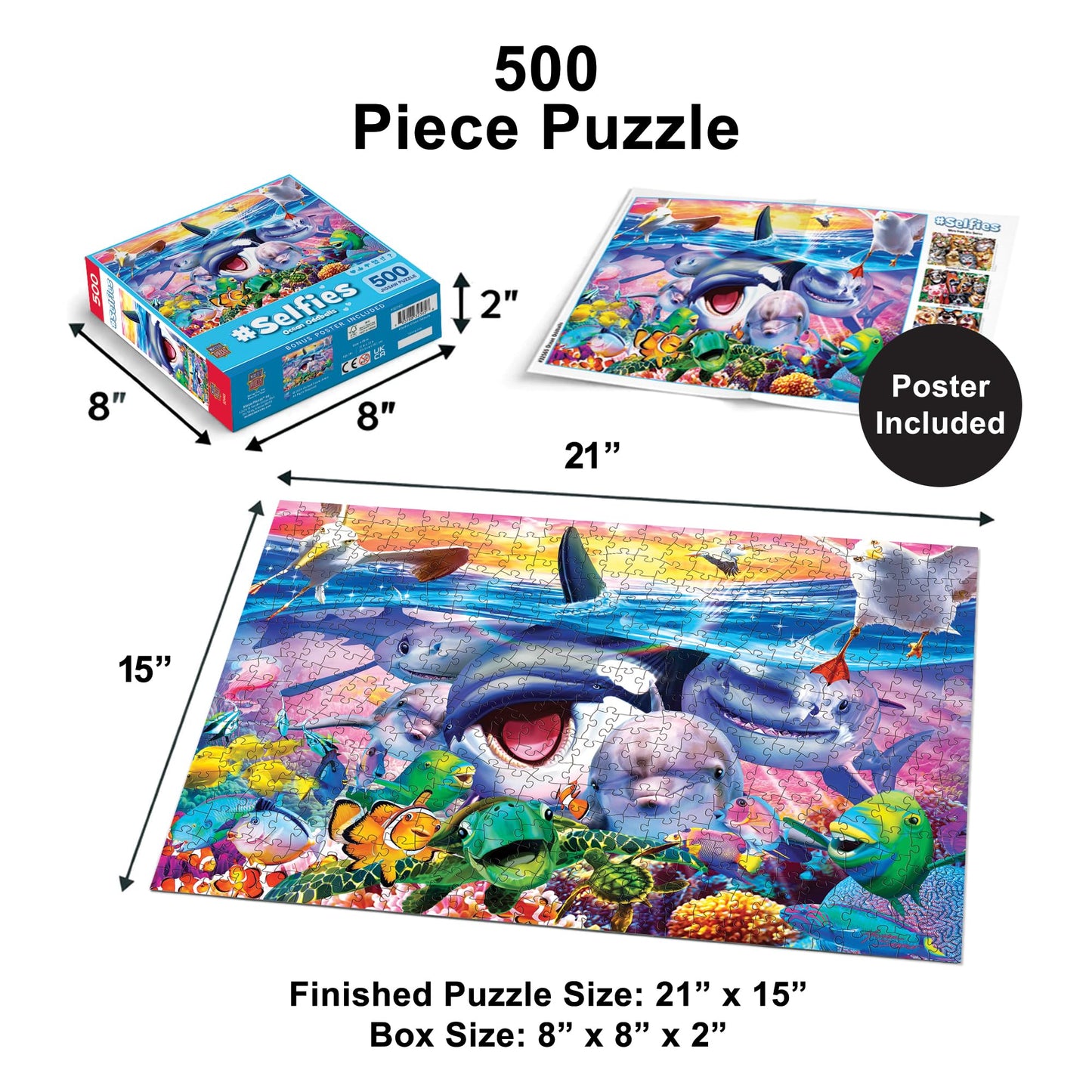 MasterPieces 500 Piece Jigsaw Puzzle for Adults, Family, Or Kids - Ocean Oddballs - 15"x21"
