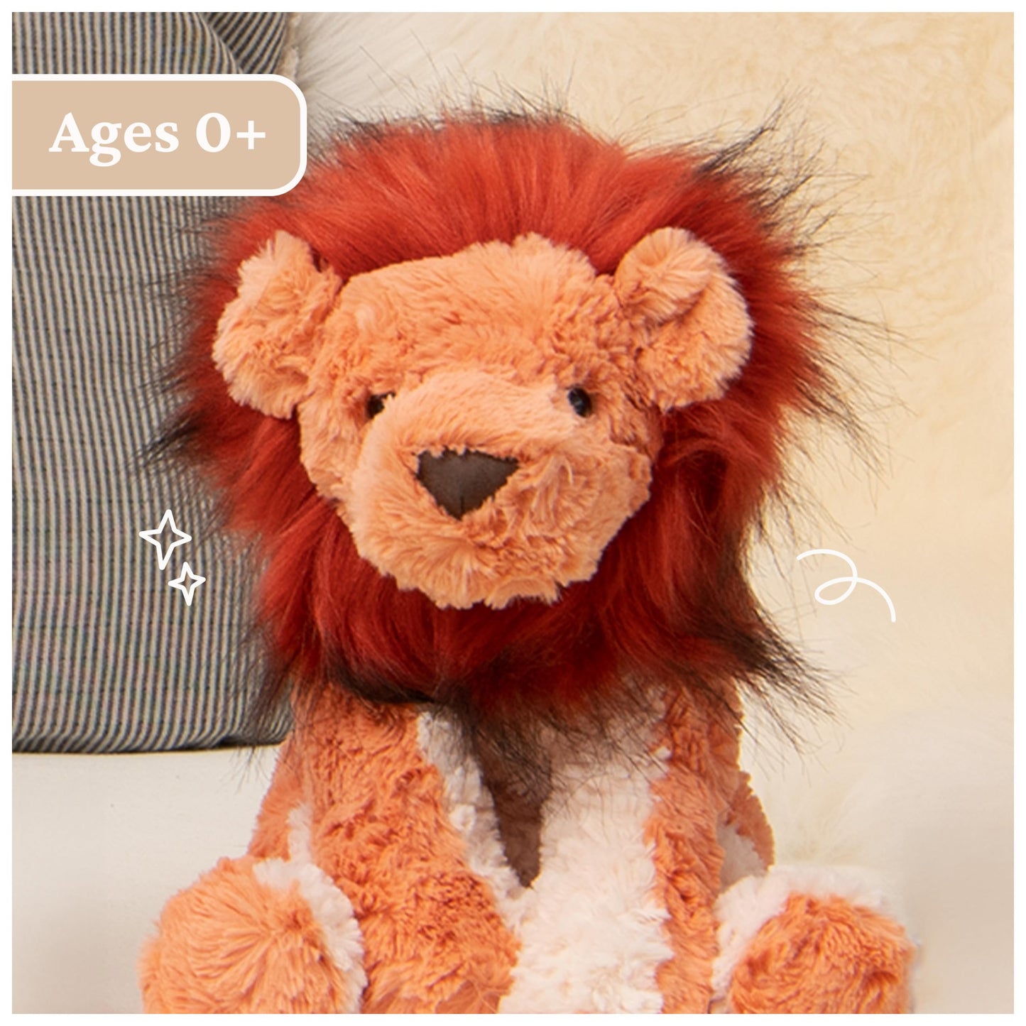 GUND Cozys Collection Lion 10-Inch Stuffed Animal Sensory Toy for Ages 0+