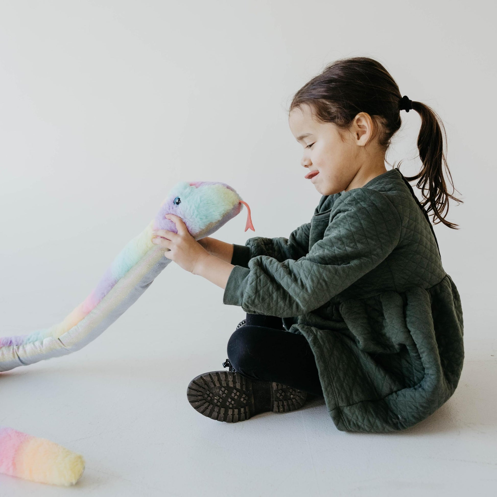 The Petting Zoo Snake Stuffed Animal Plushie, Ombrez Zoo Animals, Rainbow Snake Plush Toy 54 inches