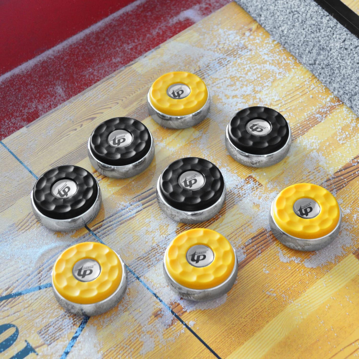 TORPSPORTS (Dia.58mm)2-1/4'' Shuffleboard Pucks, Matt surface Set of 8 Orange/Black