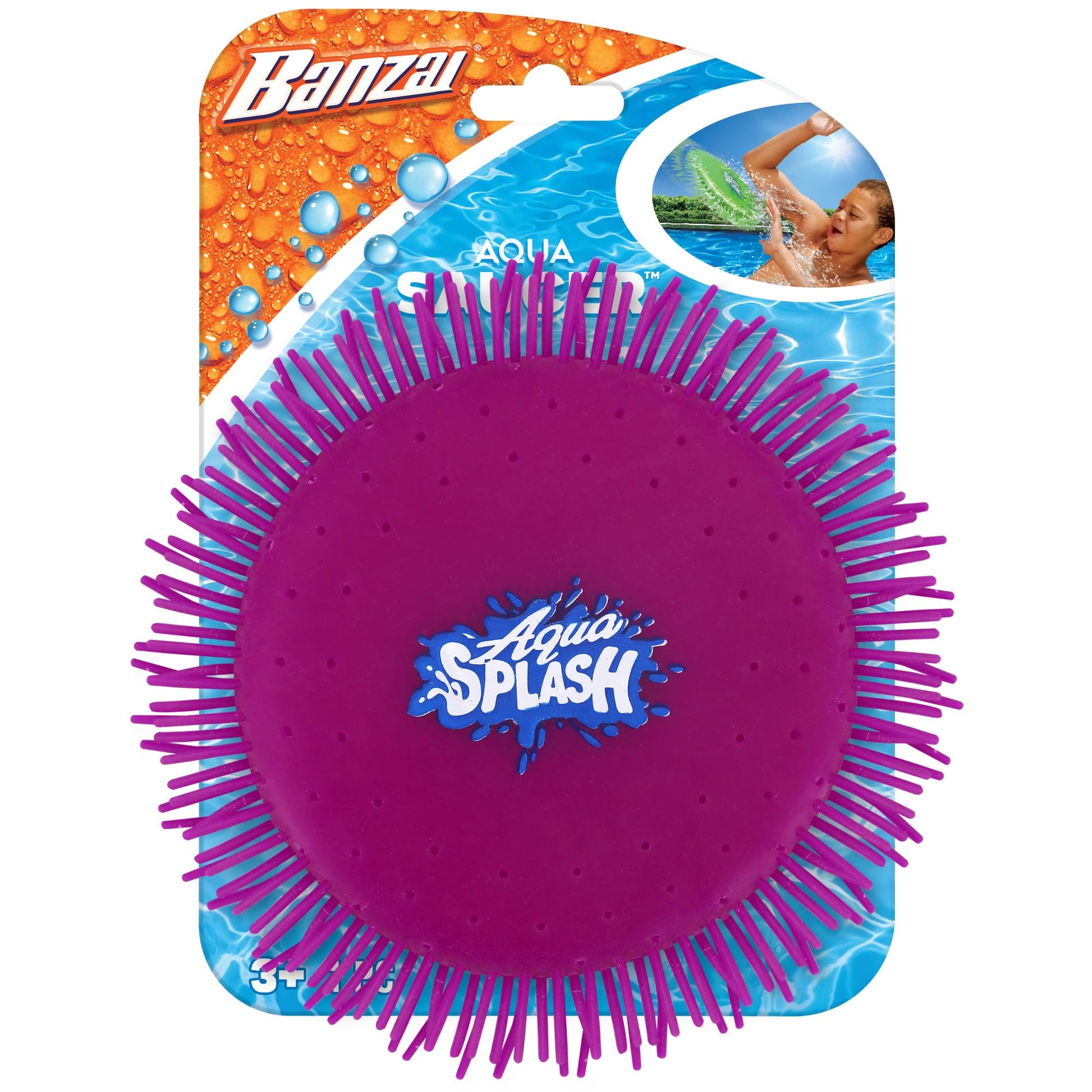 Banzai Green Aqua Saucer Pool Toy 5" Disk (Soak It and Throw It)