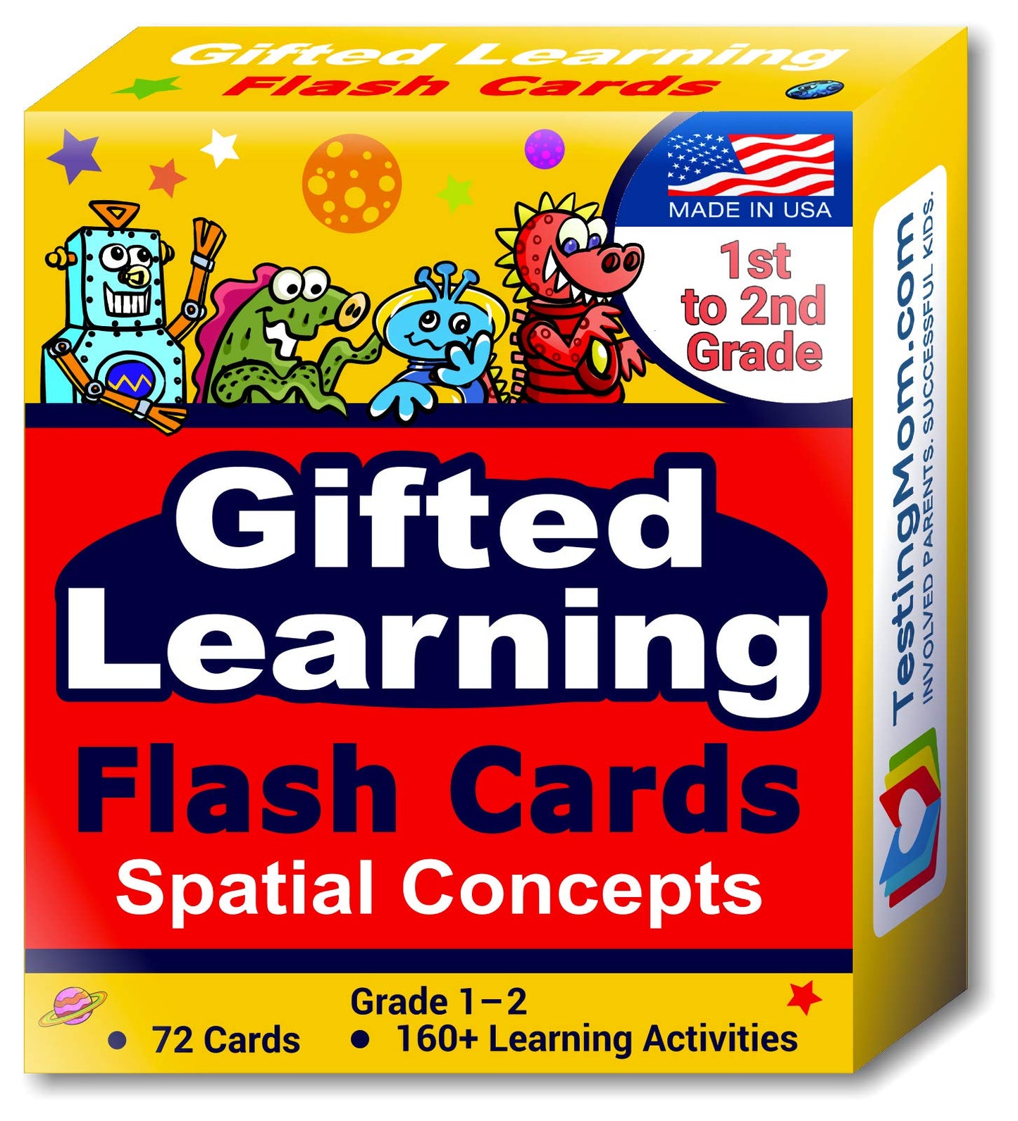 TestingMom.com Gifted Learning Flash Cards - Visual Spatial Concepts for 1st - 2nd Grade - Non-Verbal Puzzles for NNAT Test, NNAT2, NNAT3, CogAT Test
