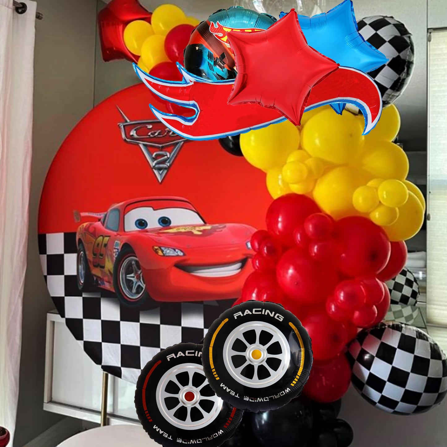6 pcs Hot Car Themed balloons/Hot Race Car Birthday Party Supplies Baby Shower Party Decorations