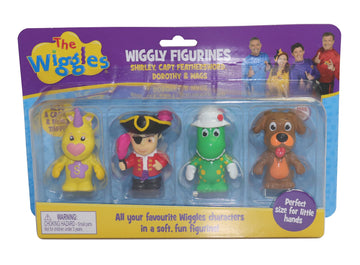 The Wiggles Toys for Toddlers, Kids Music Band Wiggly Figurines 4 Pack Shirley The Unicorn, Captain Feathersword, Dorothy The Dinosaur & Wags The Dog