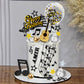 31 PCS Guitar Cake Toppers Music Notes Balls Cake Decorations for Musician Rock Theme Birthday Supplies (Black)