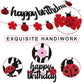 Ohiviaaa Ladybug Birthday Decorations Ladybird Happy Birthday Banner Ladybeetle Cake Topper Black Red Latex Balloon Pom Pom Flowers for Ladybug Theme