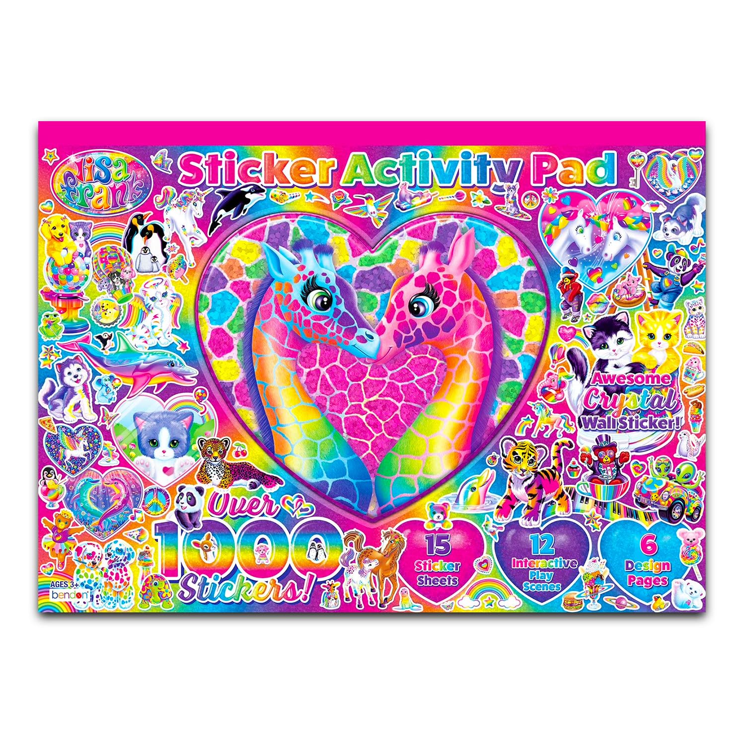 Lisa Frank Stickers Ultimate Activity Pad - Bundle with Over 1000 Lisa Frank Stickers, Sticker Scenes, Activity Pages, More for Kids Boys Girls