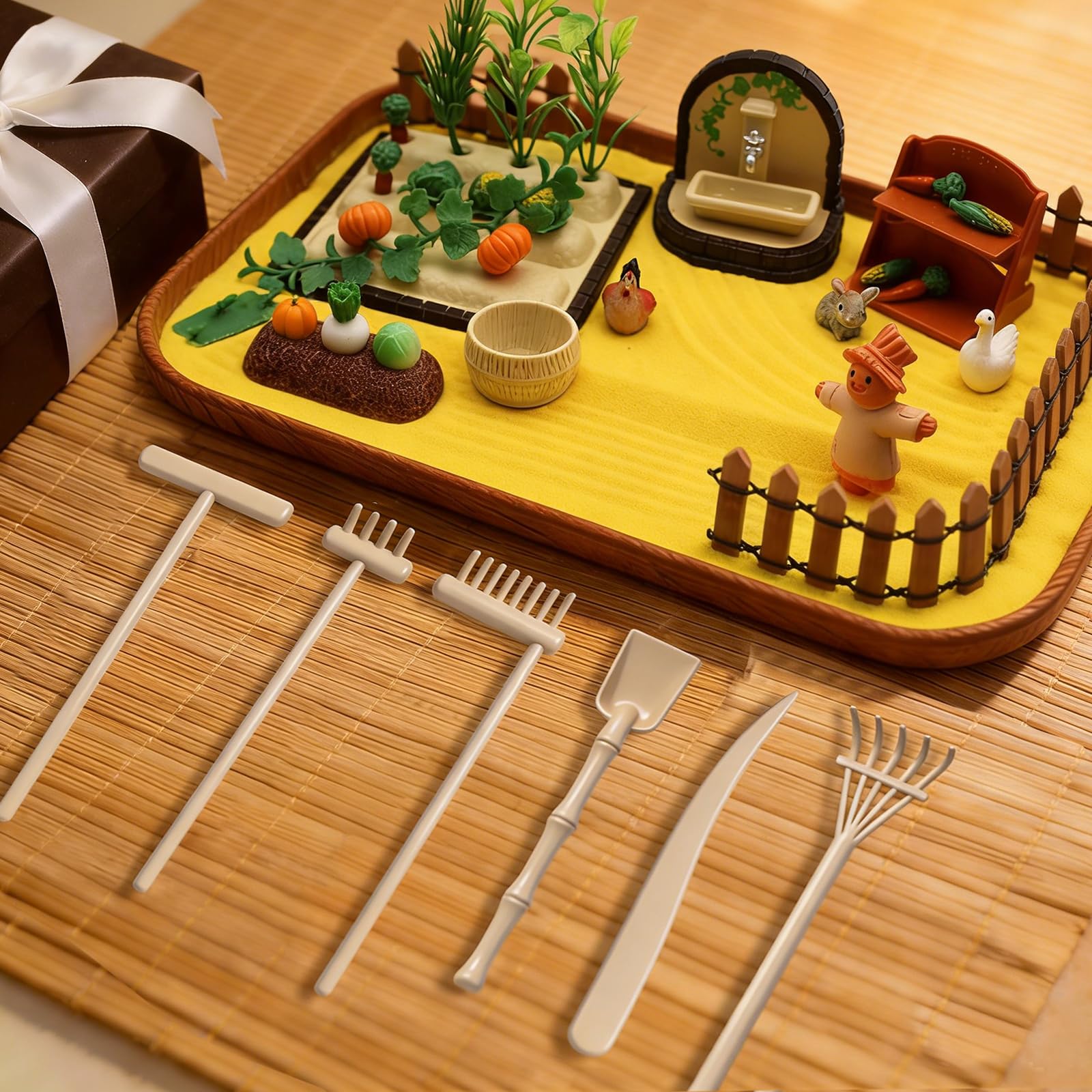 48 PCS Zen Garden for Desk, Mini Veggie Zen Sand Garden for Sandbox