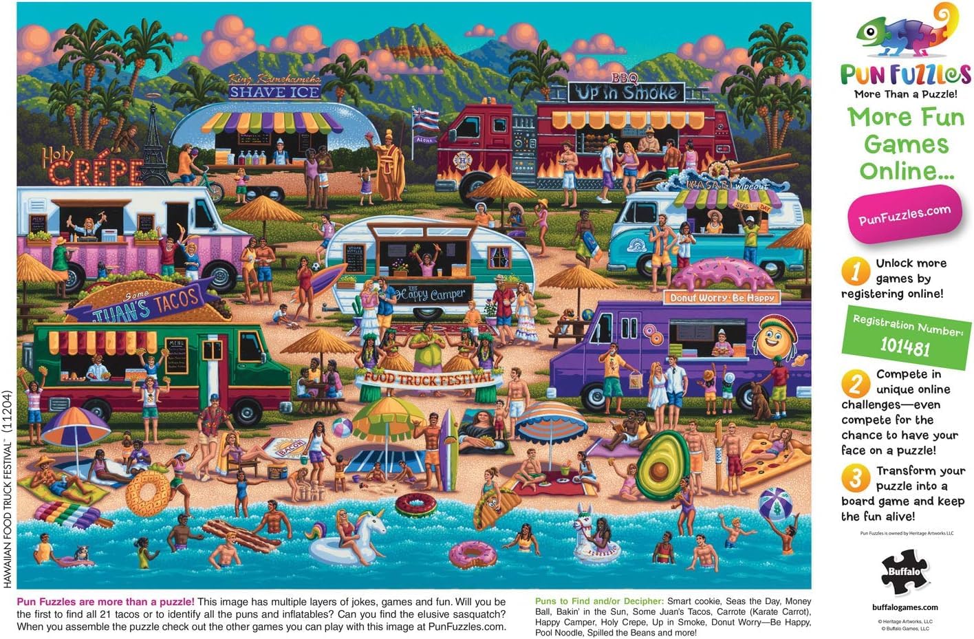 Buffalo Games - Hawaiian Food Truck Festival - 1000 Piece Puzzle for Adults