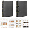 Uncle Paul Leather Binder with Coin Pocket Pages Set - Assorted 4 Sizes Pages, 12Pcs Coin Pocket Inserts Collecting Sleeves for Global Travel, All in