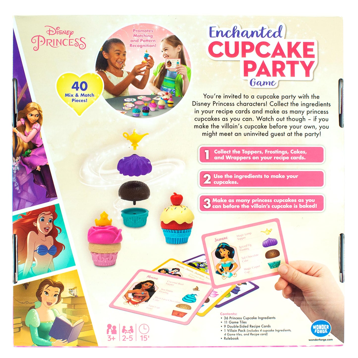 Wonder Forge Disney Princess Enchanted Cupcake Party Game - Exciting Matching Game | Fun for Kids & Adults | Ideal for Disney Princesses Enthusiasts |