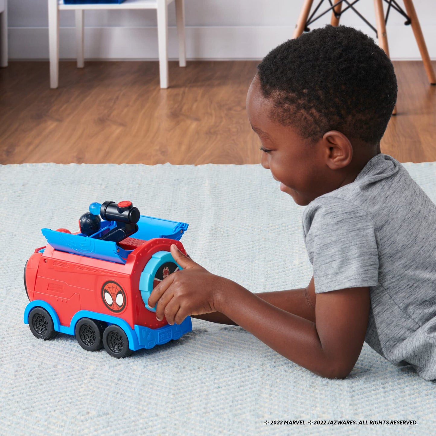 Jazwares Marvel's Spidey and His Amazing Friends Web Spinning Hauler - 8-Inch 3-in-1 Transforming Vehicle - Toys Featuring Your Friendly Neighborhood