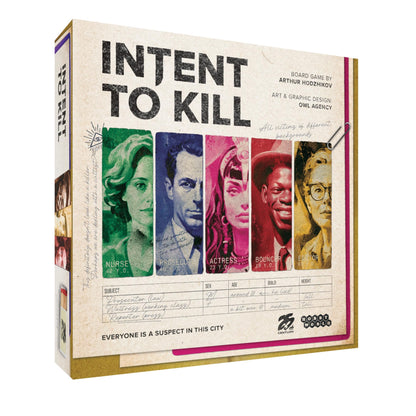 Intent to Kill by 25th Century Games | Detective vs Serial Killer Noir Board Game | Asymmetric Strategy, Murder Investigation, Evidence Collection