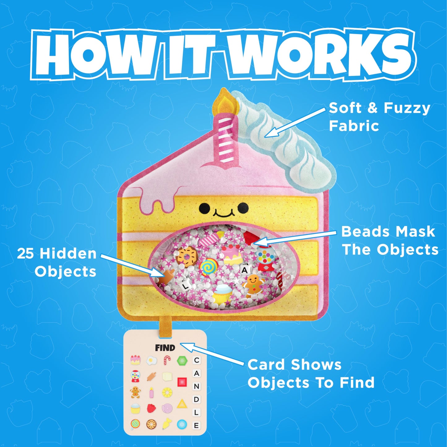 Vango BIZYBOO - The Original Seek & Find Plush - Hidden Object Search Problem Solving Educational Matching Game for Kids 2 and Up (Ol' Red)