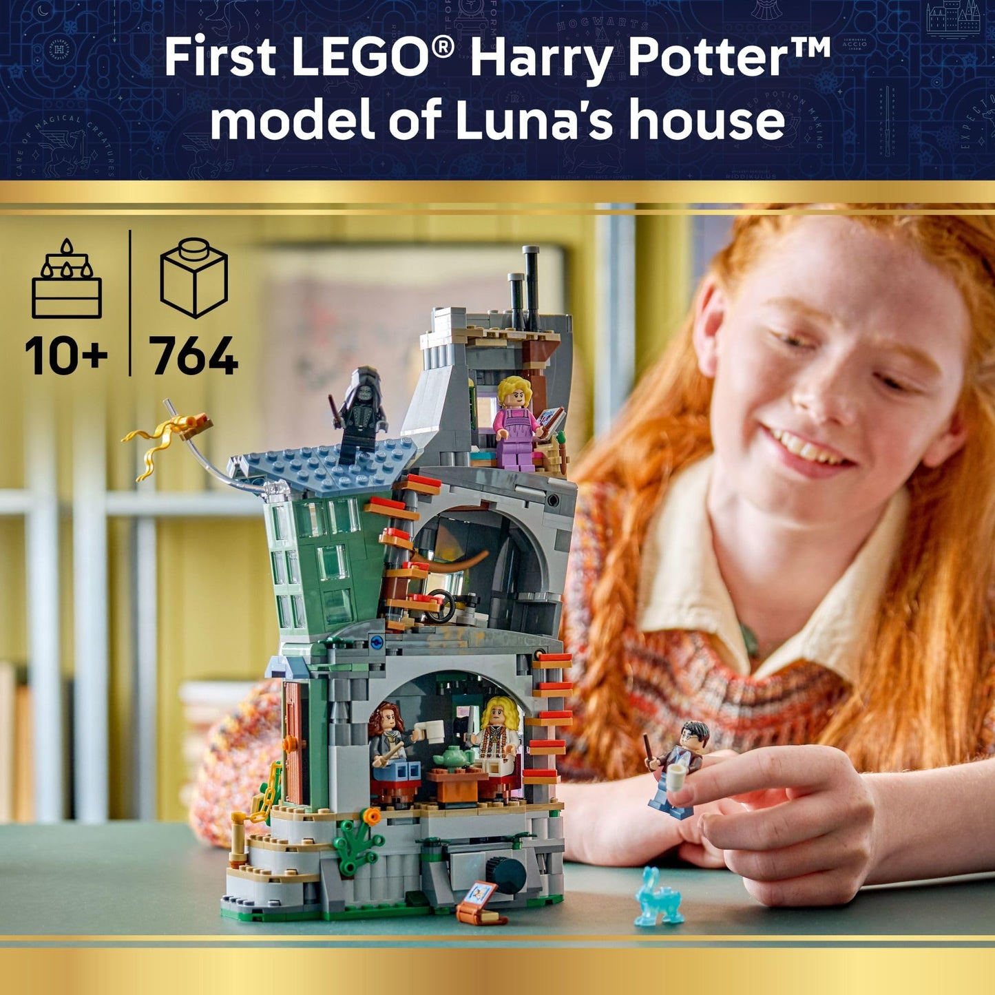 LEGO Harry Potter Luna Lovegood’s House Building Toy for Girls & Boys - Pretend Play & Display Book Shelf or Bedroom Decor for Kids, Ages 10+