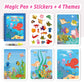 Reusable Paint With Water Books for Kids with 18+ Stickers & No Mess Pen, Sea World Theme Magic Coloring Book for Toddlers 1-3, Paint With Water Books