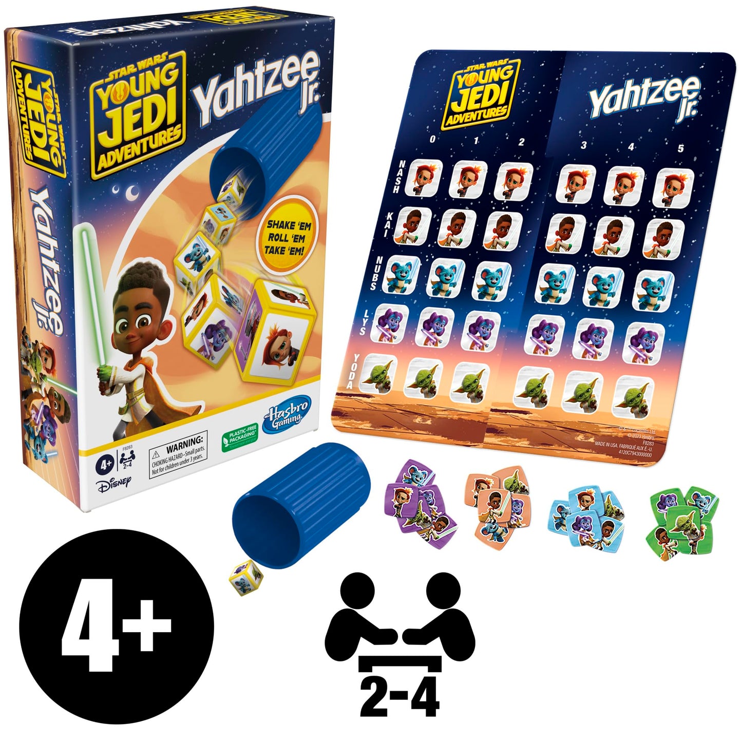 Hasbro Gaming Yahtzee Jr. Star War: Young Jedi Adventures Edition Board Game for Kids | Ages 4+ | 2-4 Players | Counting and Matching Games