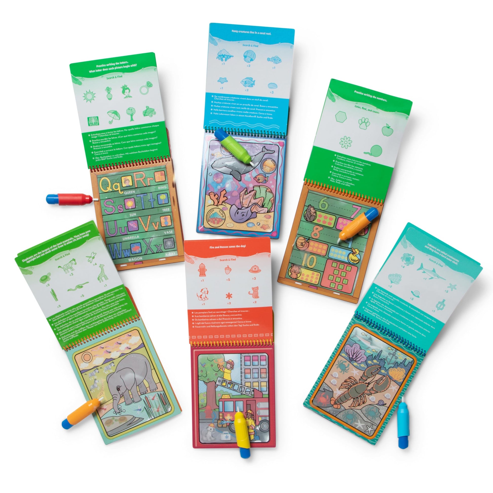 Melissa & Doug Water Wow! 6-Pack Bundle, Reusable Mess-Free Coloring Books