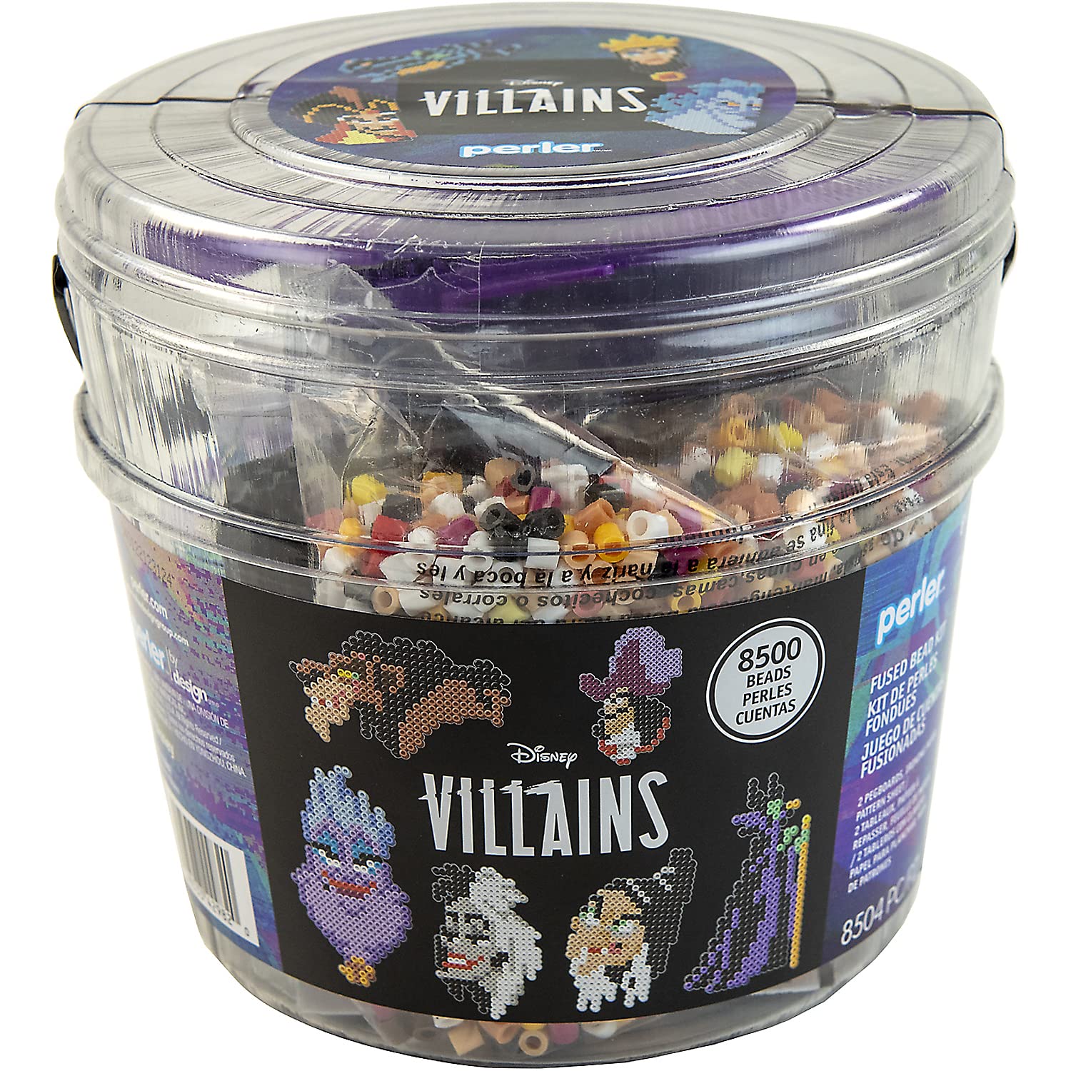 Perler Disney Villain Kid's Craft Bucket, Pattern Sizes Vary, Multicolor 8505