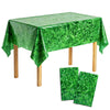 2 Pack Green Grass Tablecloth 54 x 108 Inch, Plastic Disposable Grass Table Cover for Golf Soccer Football Sports Themed Party, Summer Jungle Safari