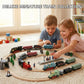 Exasinine 4 Sets Model Trains, Pull Back Steam Train Toys