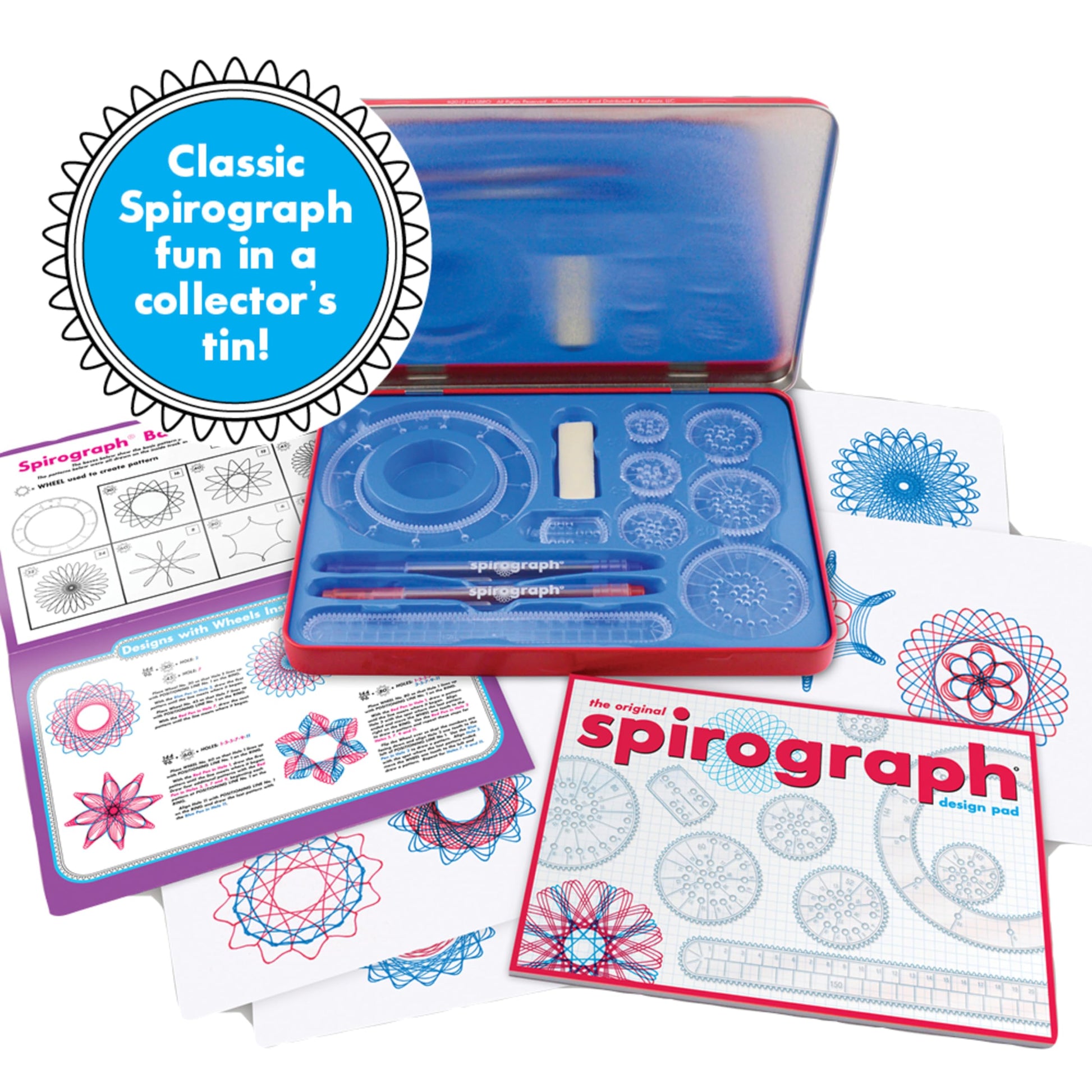 Spirograph Design Set Collectors Tin - Arts and Crafts, Kids Toys, Art Supplies, Craft Supplies, Drawing Kit, Spiral Art, Classic Gear Design Kit