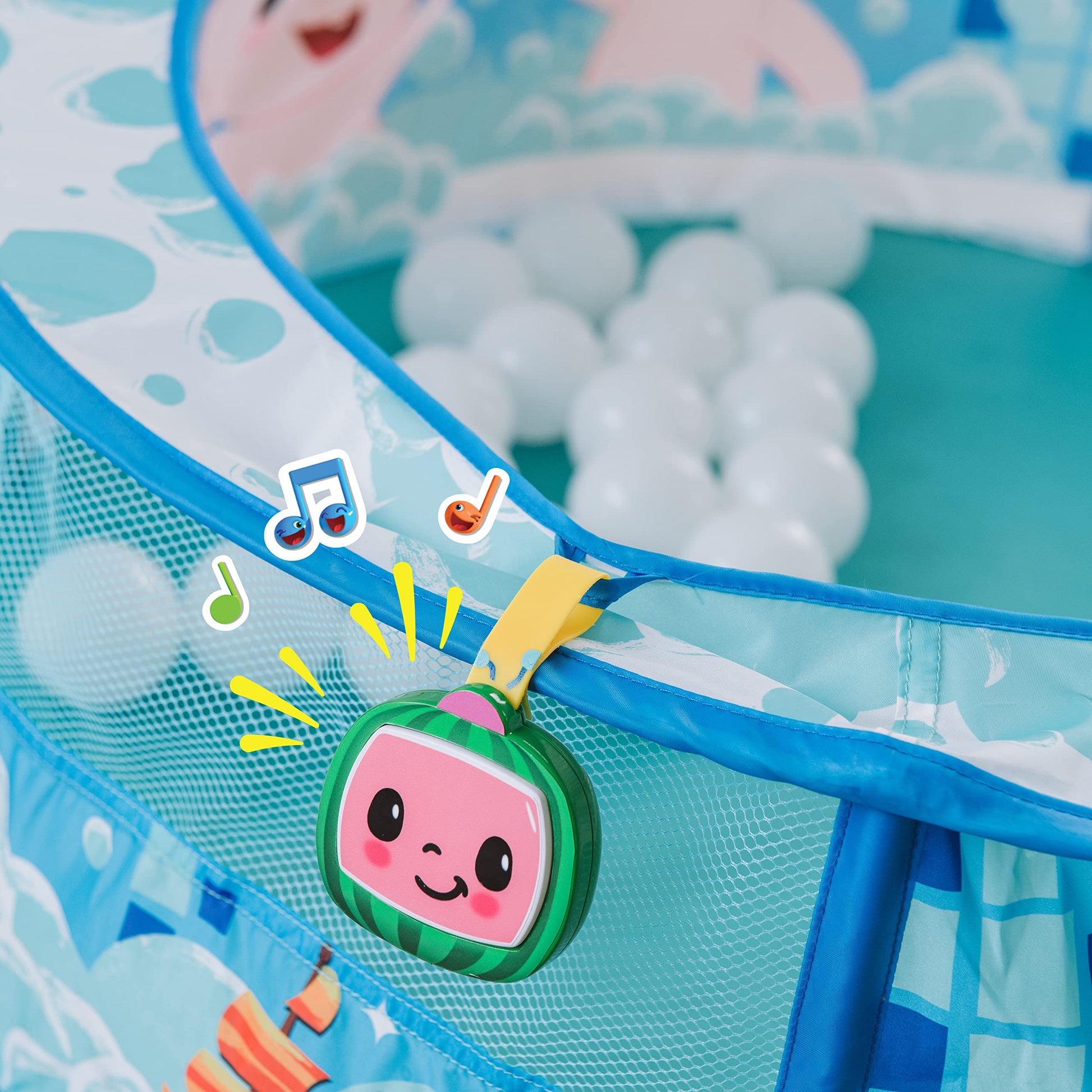 Sunny Days Entertainment Bath Time Sing Along Play Center - Ball Pit Tent with 20 Bonus Play Balls and Music - CoComelon