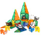 Playmags Animal Safari Magnetic Tiles for Kids - 42 Piece Set | Stacking & Building Blocks for Toddlers | Educational STEM Toy & Jungle Animal Figures