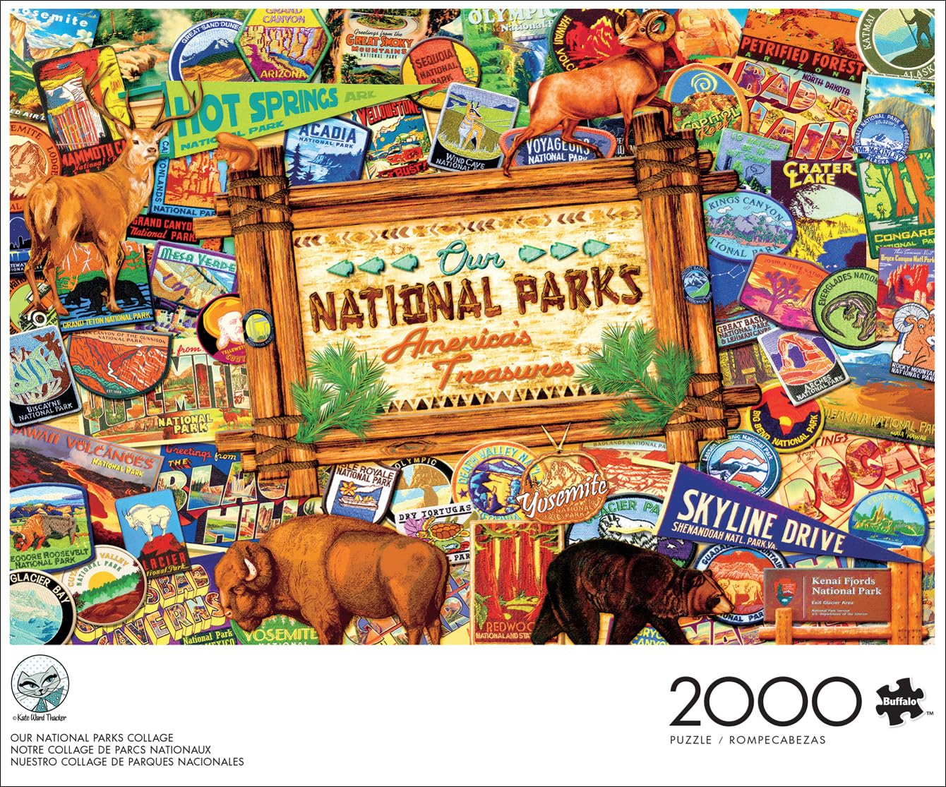 Buffalo Games - Our National Parks Collage - 2000 Piece Puzzle for Adults