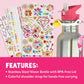 MindWare Cute & Custom Gem Water Bottle Decorating Kit, DIY Craft Activity with Stainless Steel Bottle and Gem Stickers, Creative Personalization Toy
