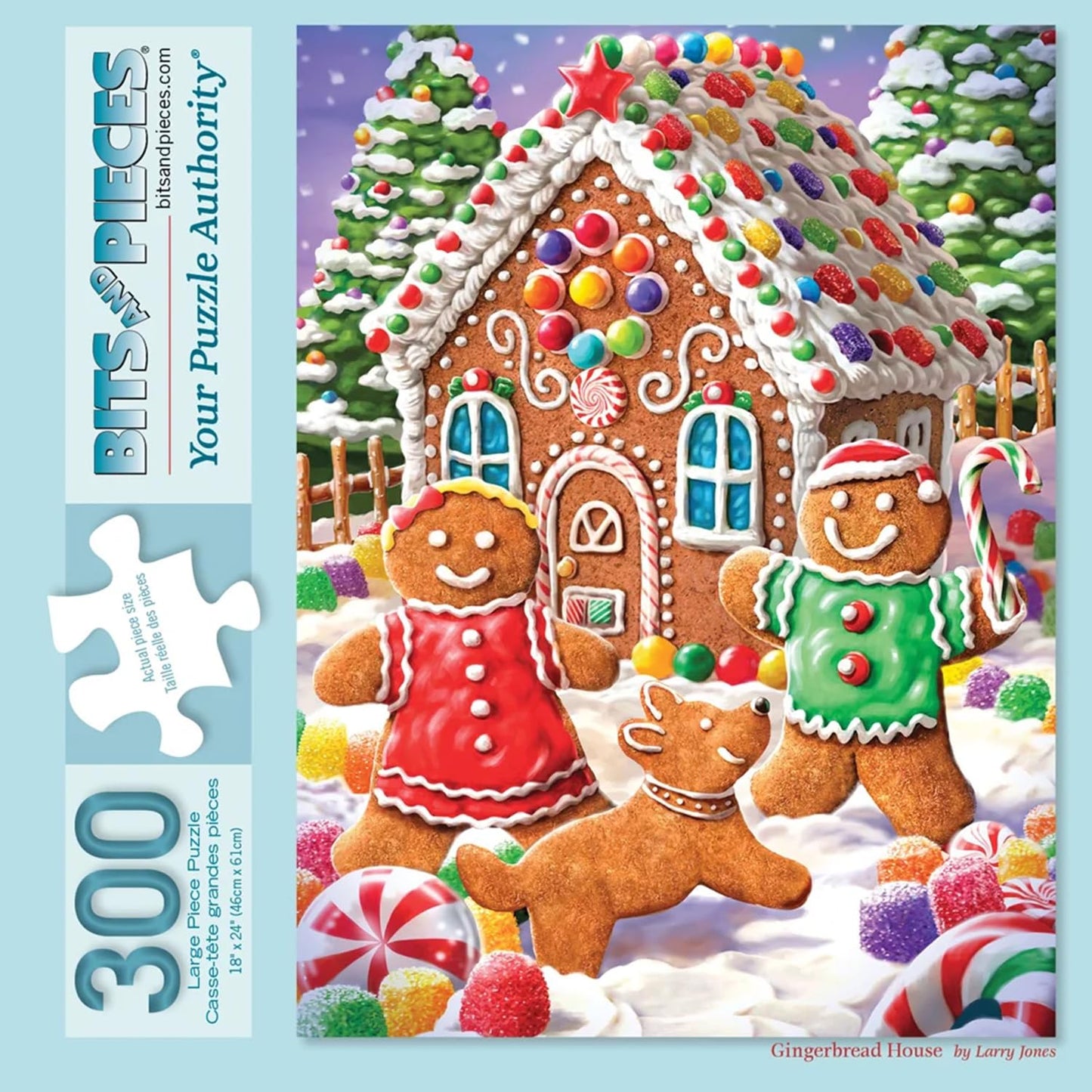 Bits and Pieces Gingerbread House Jigsaw Puzzles, 300 Piece, 18x24 Inch