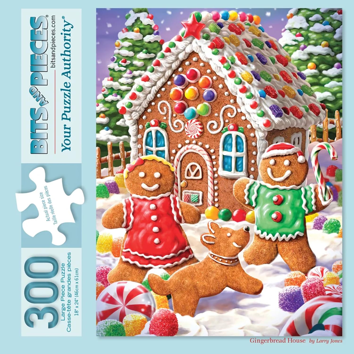 Bits and Pieces Gingerbread House Jigsaw Puzzles, 300 Piece, 18x24 Inch