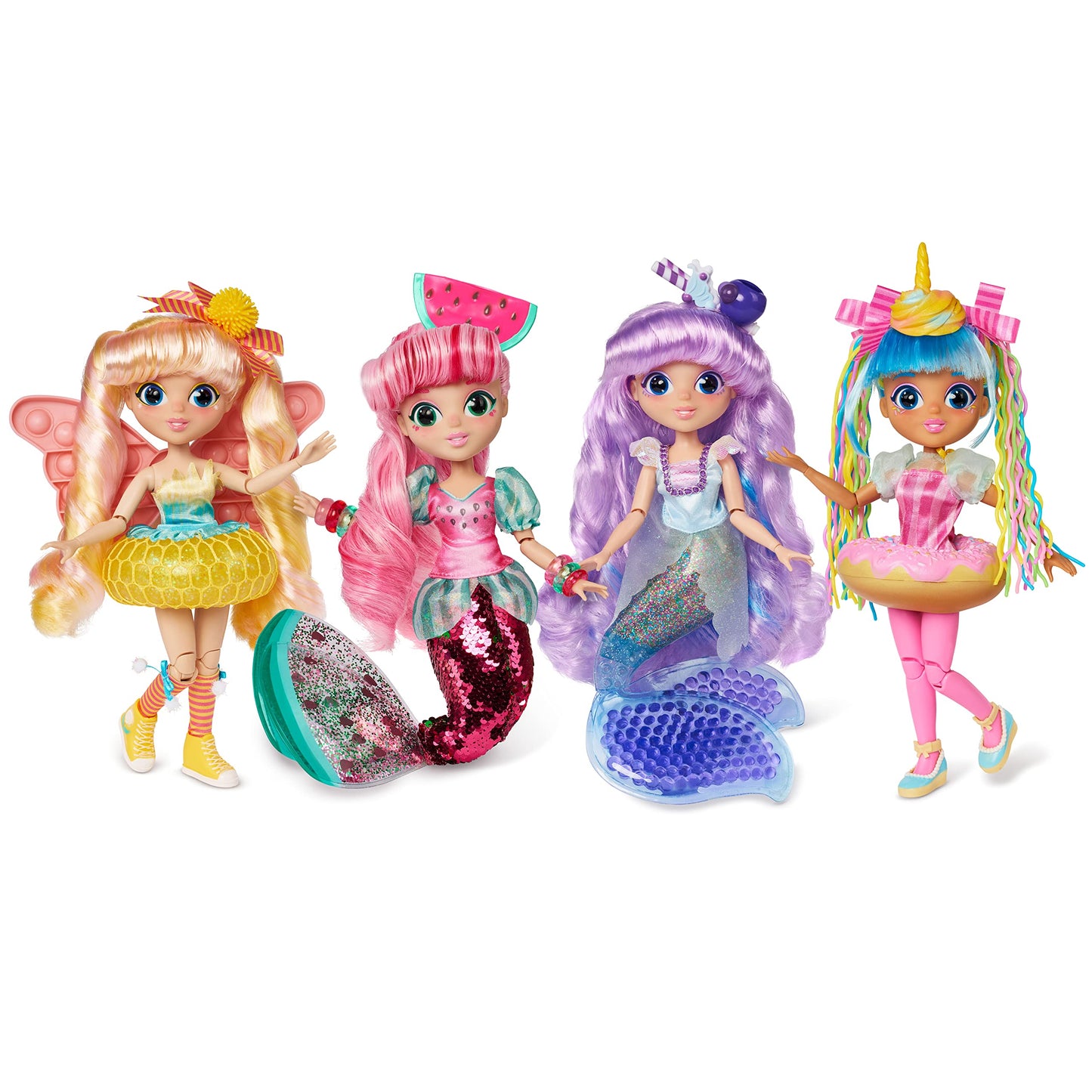 Sunny Days Entertainment Fidgie Friends Watermellow - Mermaid with Flip Sequin Tail | 10.5 Inch Fashion Doll with Fidgets | Sensory Toys for Kids