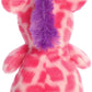 Aurora Vibrant Jammies Strawberry Giraffe Stuffed Animal - Colorful Delight - Eye-Catching Patterns - Pink 8.5 Inches