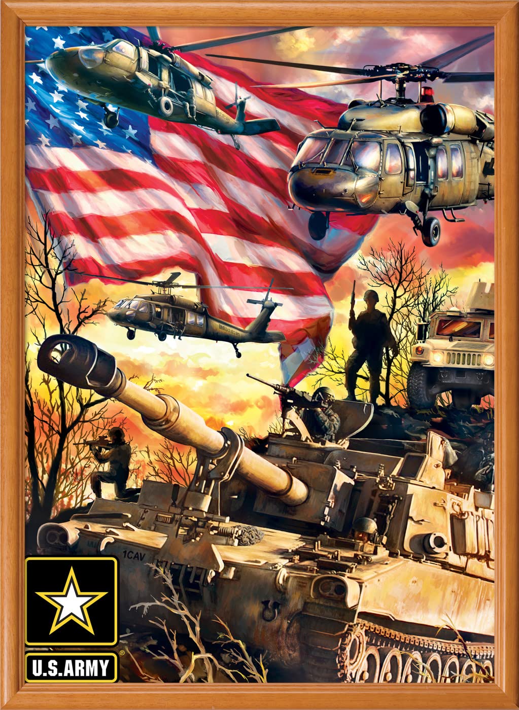 MasterPieces US Army Firepower 1000 Piece Jigsaw Puzzle - Jigsaw Puzzle with Vibrant Artwork and Durable Pieces - Fun Family Activity, Brain