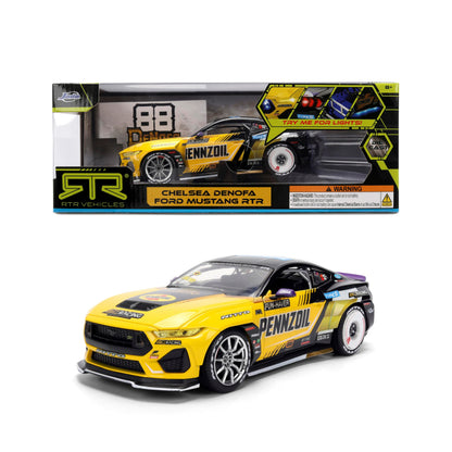 Jada Toys Pennzoil 2023 Ford Mustang RTR Chelsea Denofa Die Cast Car 1 24 Scale Championship Livery Collectible Model