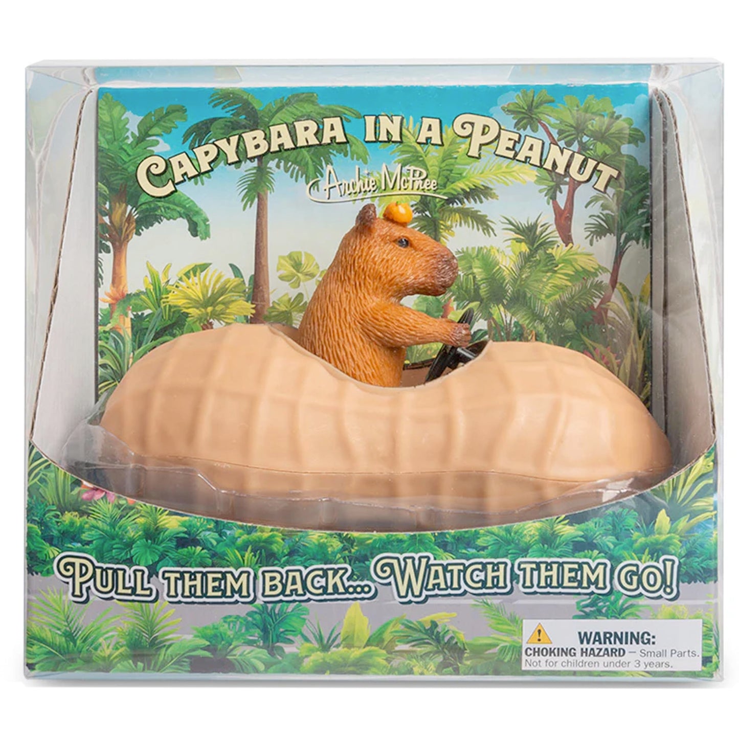 Archie McPhee Capybara in a Peanut Pull Back Toy Car