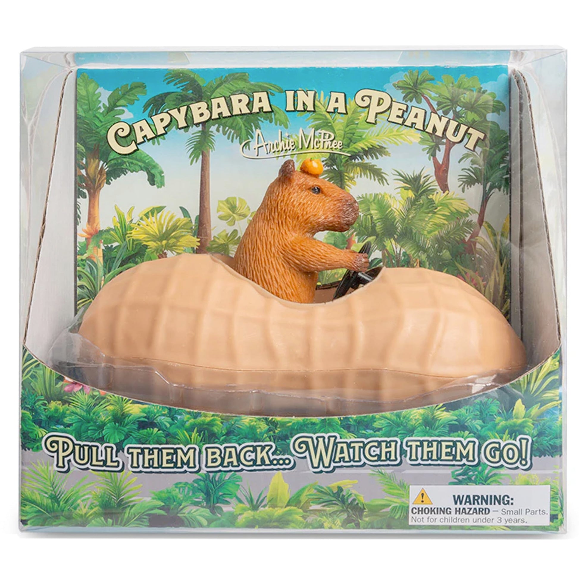 Archie McPhee Capybara in a Peanut Pull Back Toy Car
