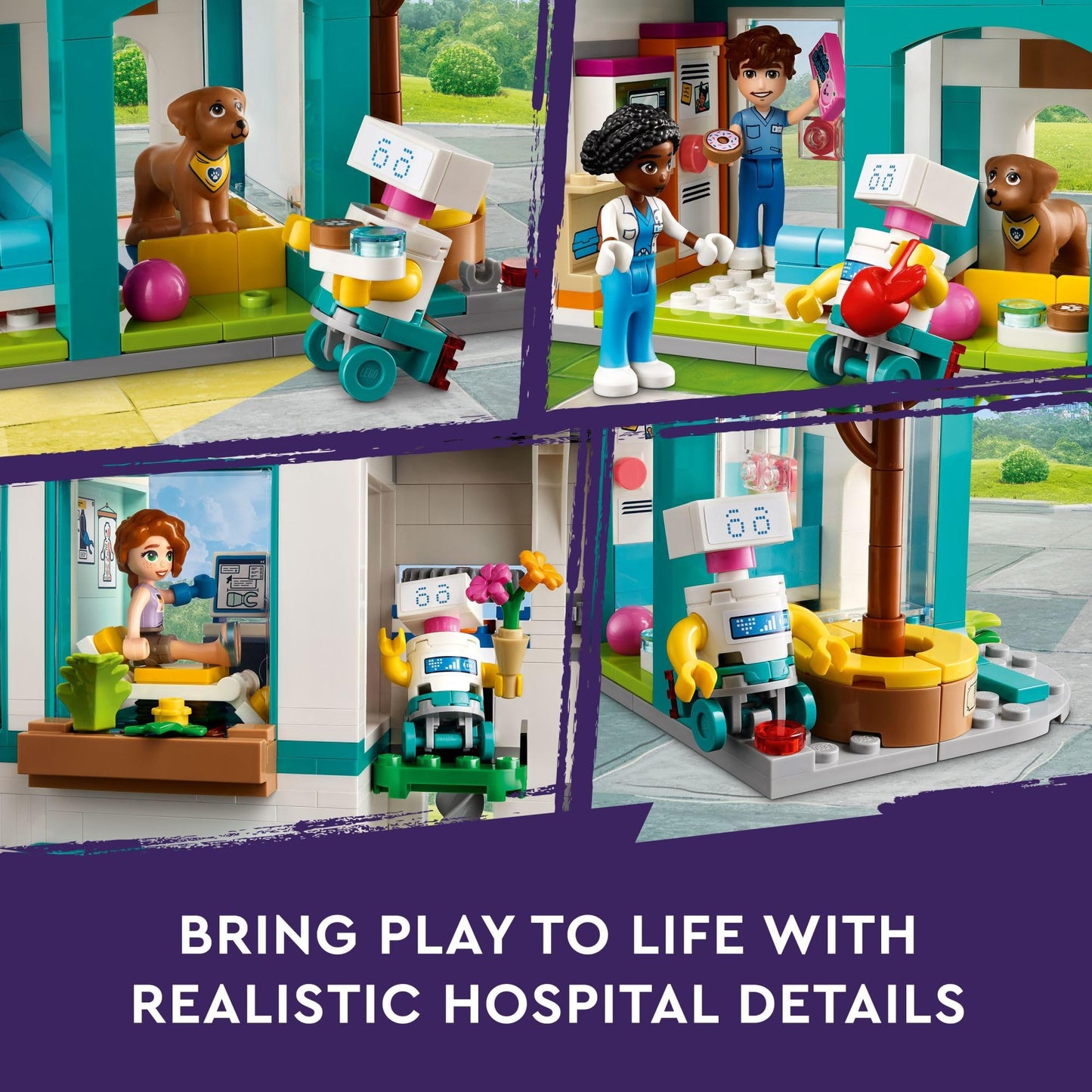 LEGO Friends Heartlake City Hospital Toy Playset, Helicopter Toy and Mini-Doll Characters, Building Set for Kids, Pretend Play, Gift for Girls