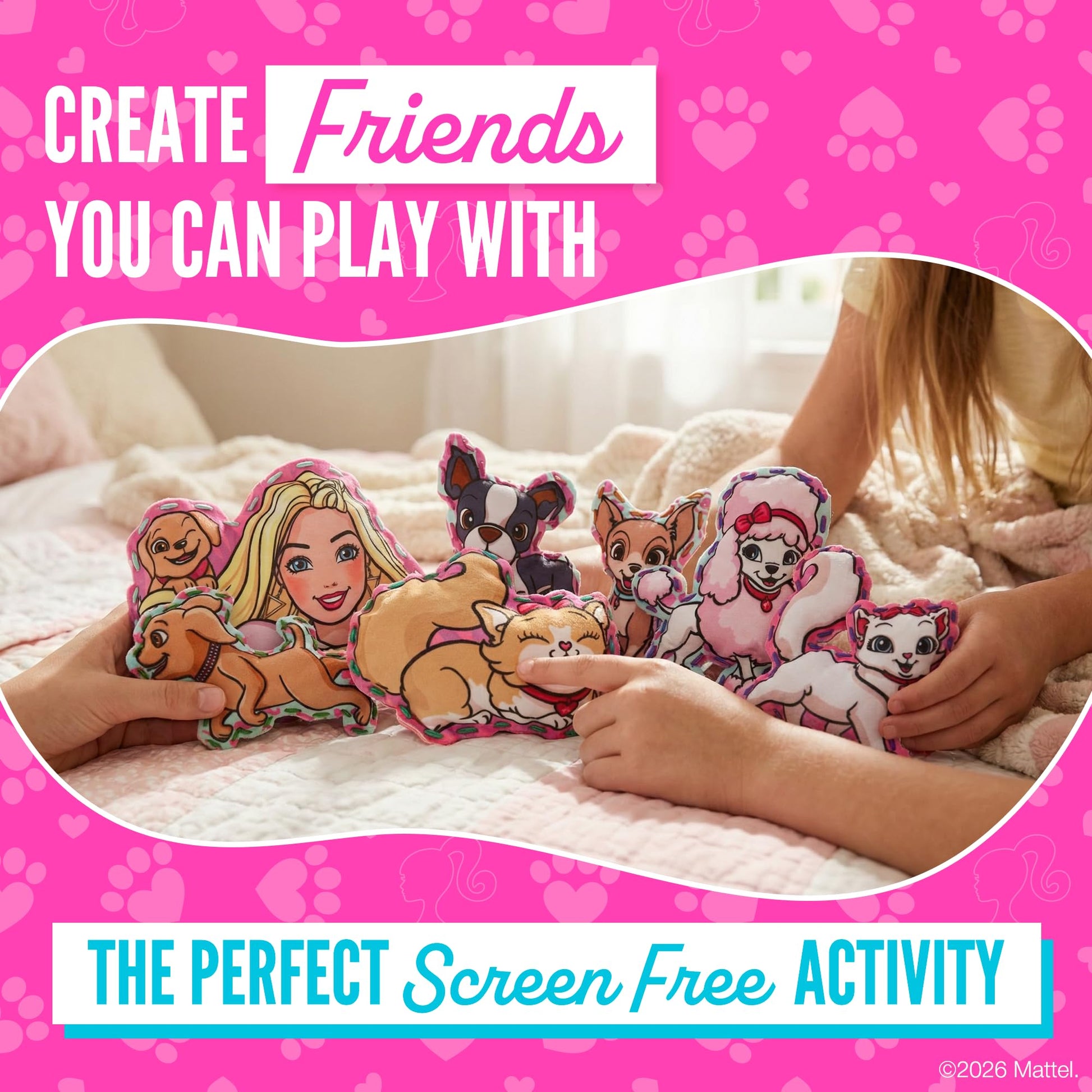 Barbie® Sewing Kit for Kids Ages 6-12 - Kids Sewing Kit | Sew Your Own Puppy & Kitten Felt Pet Stuffed Animal | Beginner Craft Gift for Girls