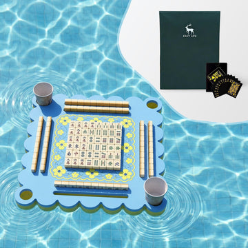 PCTOMU Floating Mahjong Table for Pool, Double Side Float Board with Playing Cards for Mahjong Poker Scrabble Dominoes Card Games Pool Mahjong