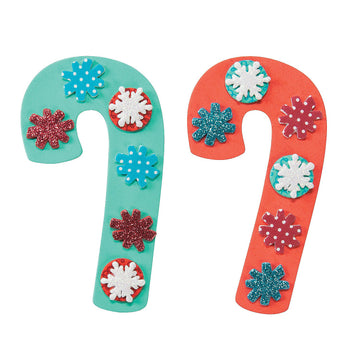 Magical Assorted Adhesive Foam Candy Cane Magnet Craft Kit - 2" x 4.25" (Makes 12) - Unique Design - Perfect for DIY Holiday Decorations