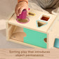 Fisher-Price Wood Montessori Toy Object Permanence Box Sort & Find, American Montessori Society Seal of Excellence, Wooden Shape-Sorter Learning